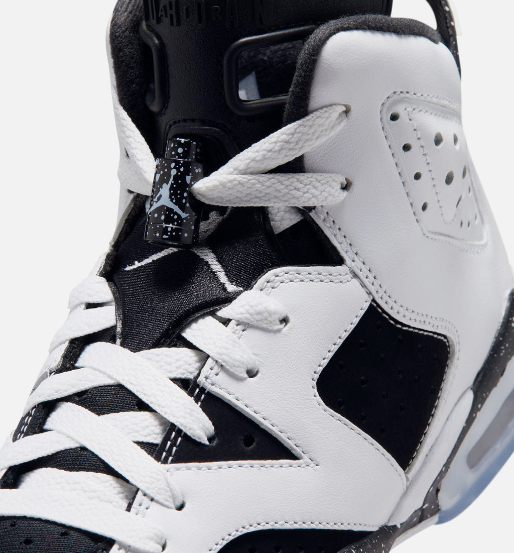 Air Jordan 6 Retro 黑白大童款休闲鞋 - 黑/白