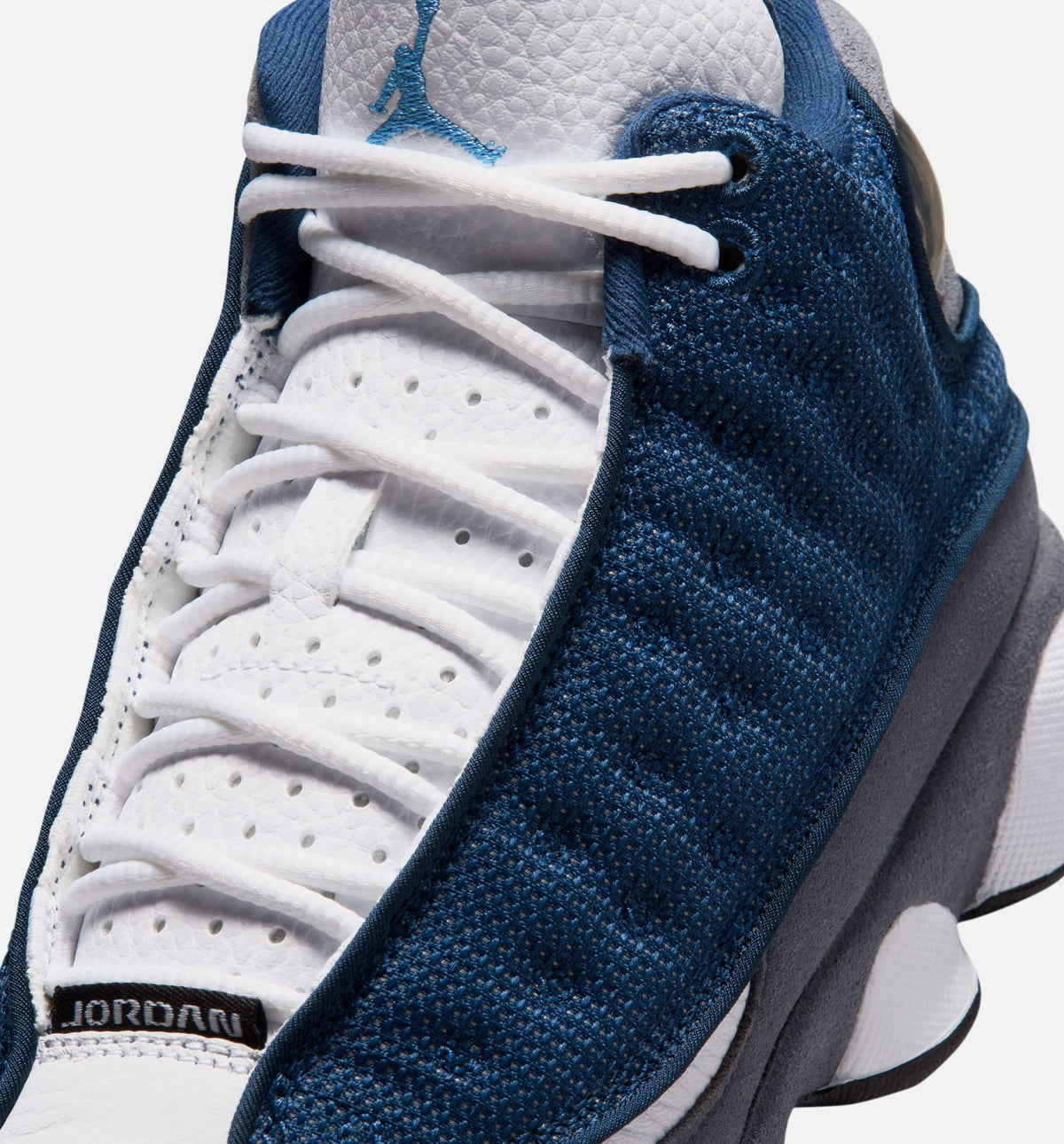 Air Jordan 13 Retro 海军蓝与燧石灰大童款休闲鞋 - 海军蓝/大学蓝/燧石灰/白
