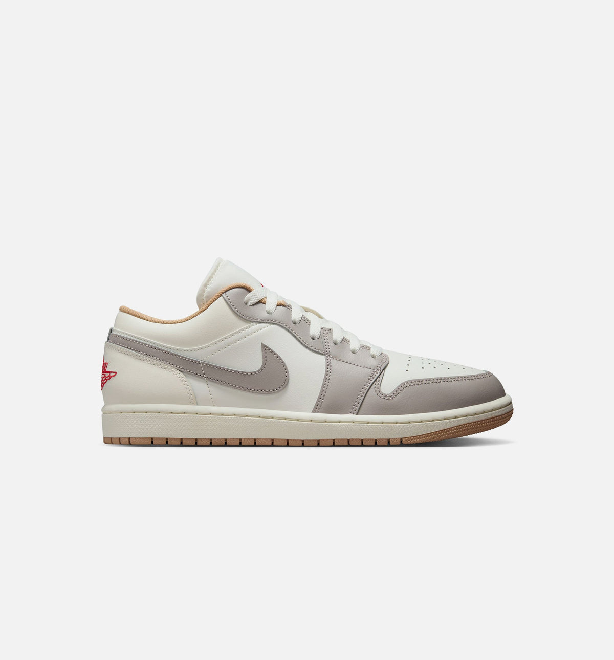 Air Jordan 1 Low 男款休闲鞋 - 帆白/火焰红/学院灰/居加布