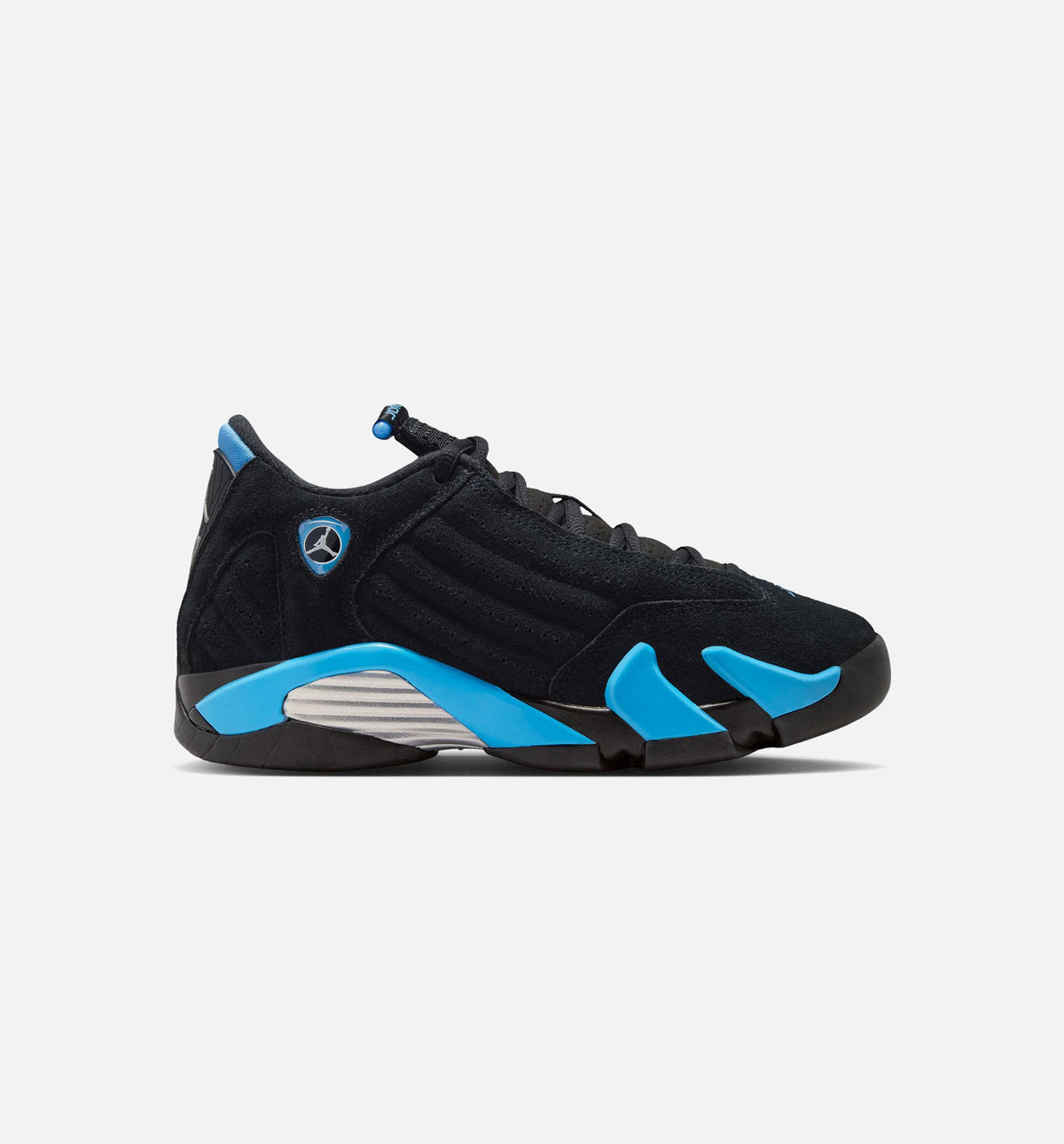 Air Jordan 14 Retro 黑色大学蓝大童款休闲鞋 - 黑/白/大学蓝