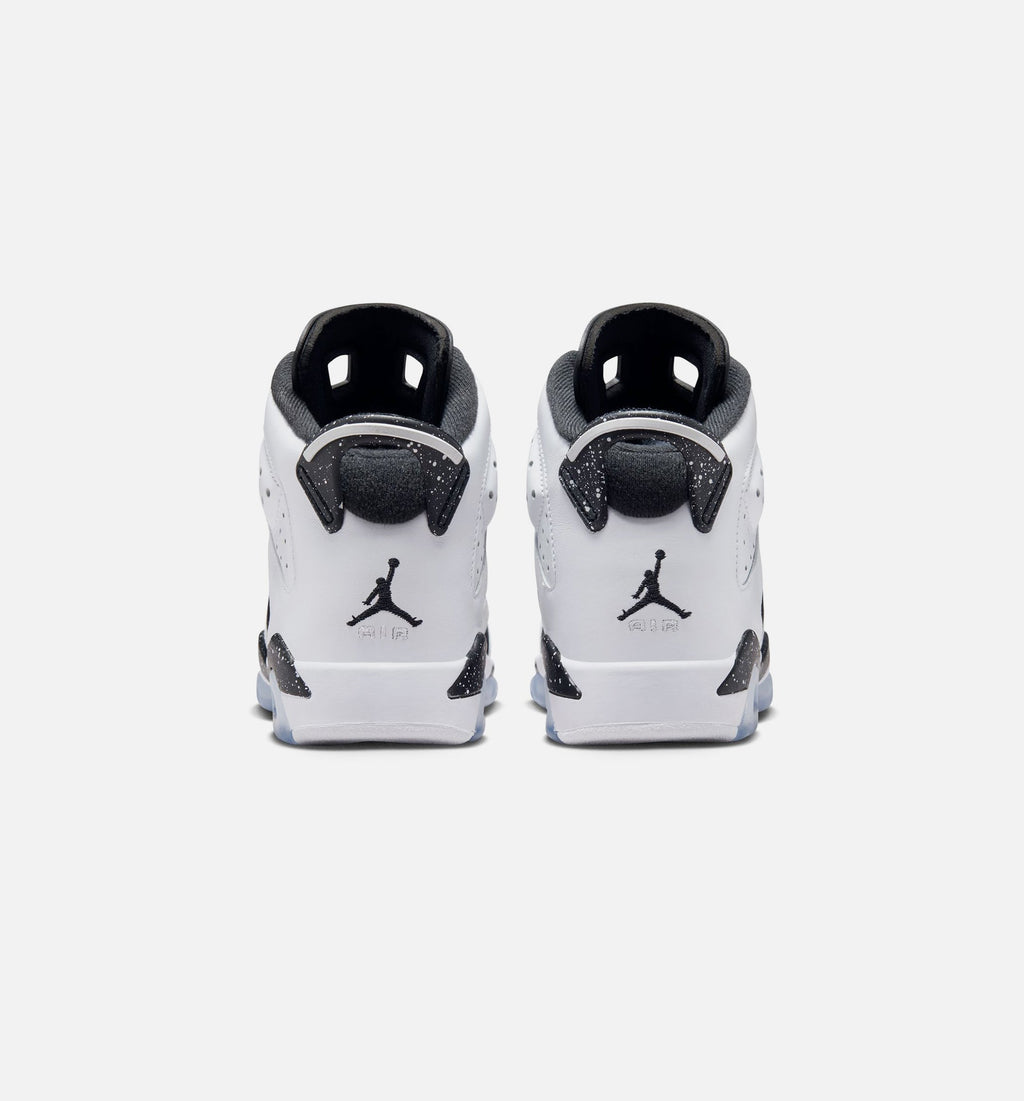 Air Jordan 6 Retro 黑白大童款休闲鞋 - 黑/白