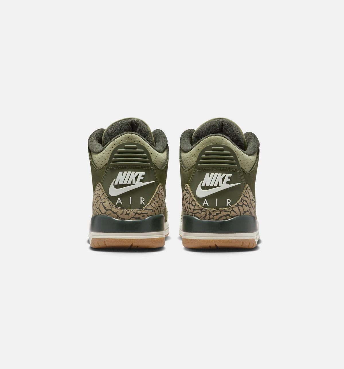 Air Jordan 3 Retro 中橄榄绿大童款休闲鞋 - 中橄榄绿/川续木/中性橄榄/帆白