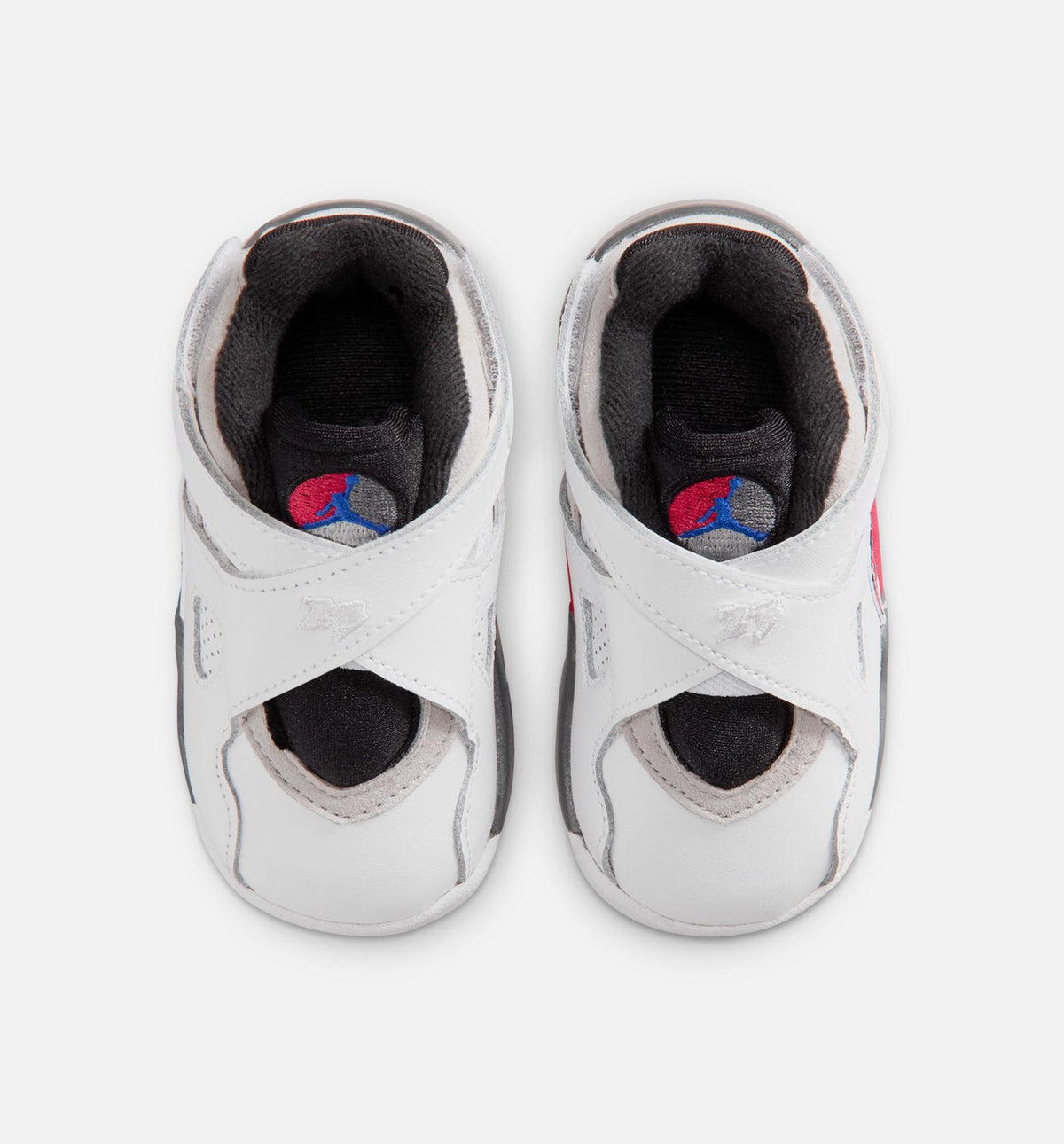 Air Jordan 8 Retro 白色与纯红婴幼儿款休闲鞋 - 白/黑/纯红