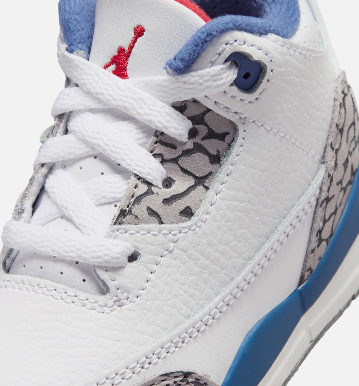 Air Jordan 3 Retro OG 真蓝婴幼儿款休闲鞋 - 白/火红/真蓝