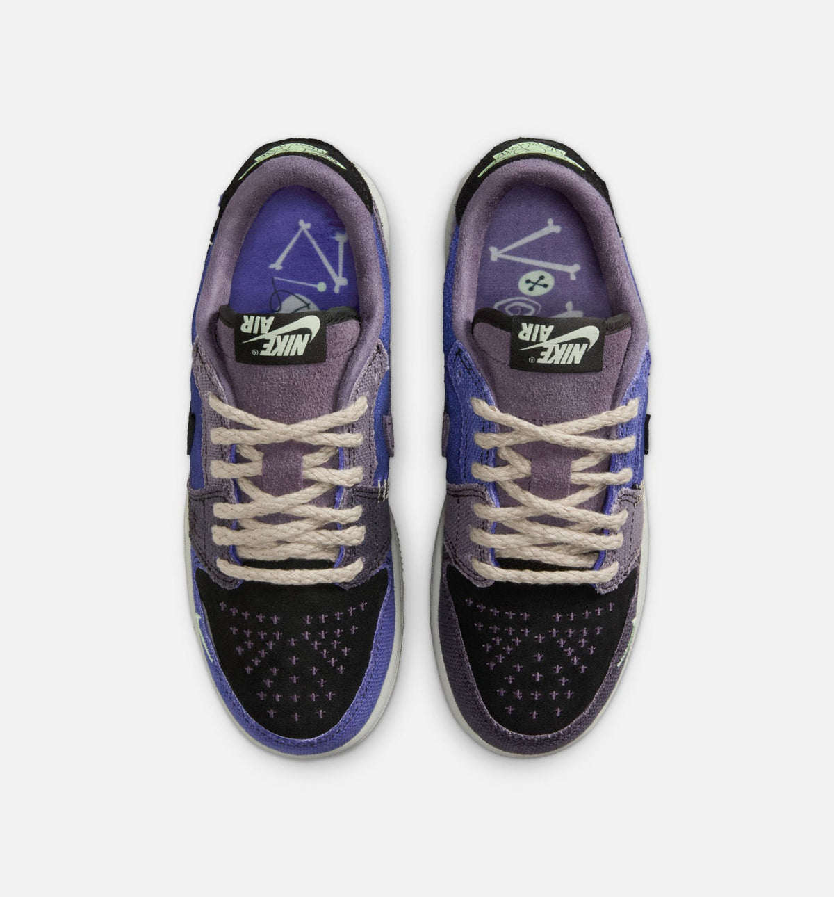 Air Jordan 1 Low OG 大童款休闲鞋 - 皇室紫/薄雾绿/黑/深葡萄干/曙光/浅銀
