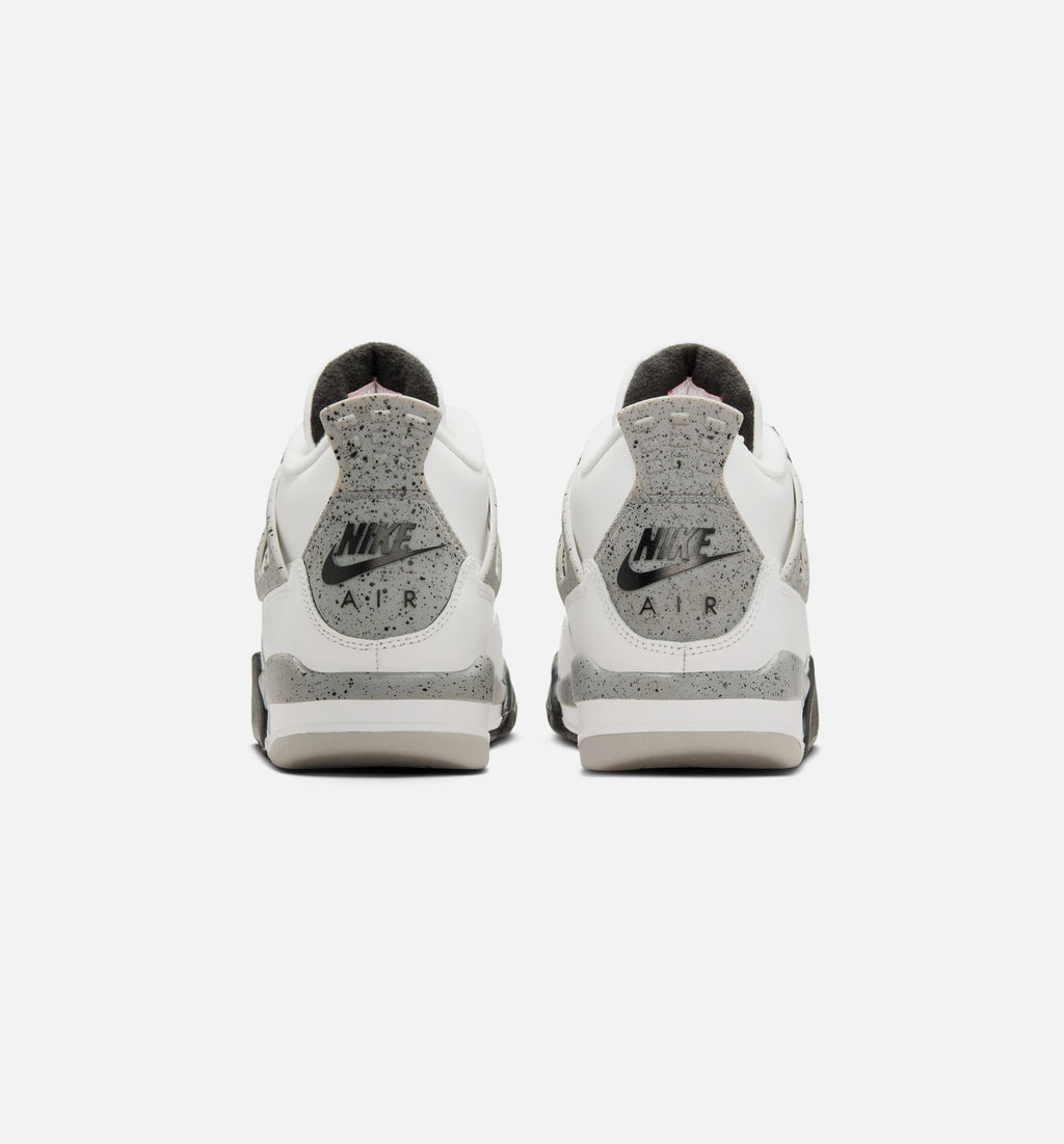 Air Jordan 4 Retro 白水泥大童款休闲鞋 - 峰川白/火红/水泥灰/黑
