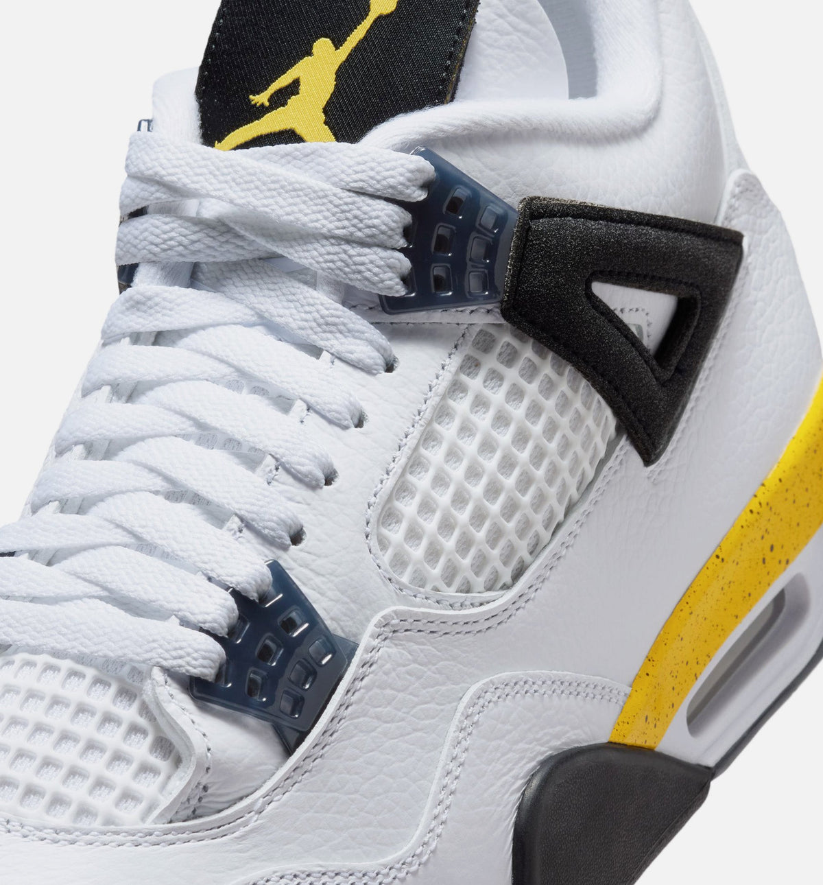 Air Jordan 4 Retro 稀有空气巡游黄男款休闲鞋 - 白/深蓝灰/黑/巡游黄