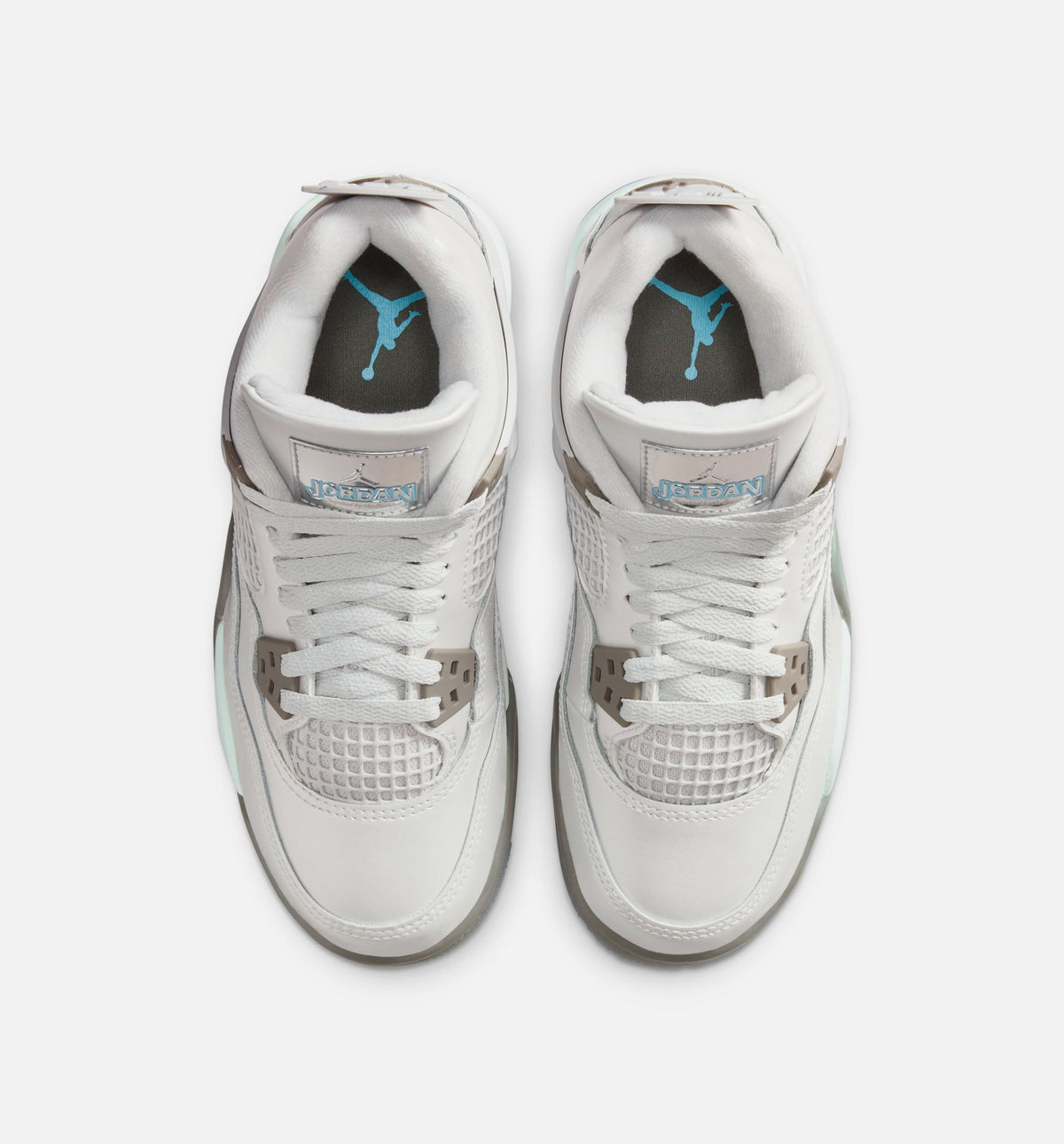 Air Jordan 4 Retro 冰蓝大童款休闲鞋 - 光子灰/冰蓝/平坦钞/白/蓝色山谷