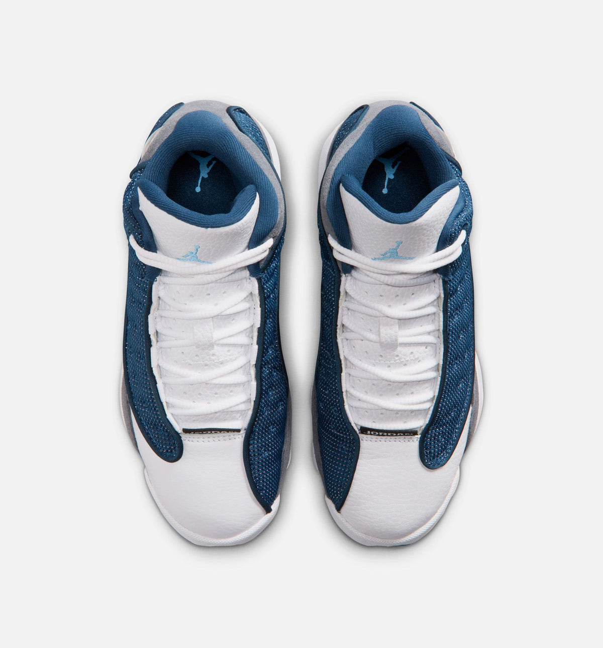 Air Jordan 13 Retro 海军蓝与燧石灰大童款休闲鞋 - 海军蓝/大学蓝/燧石灰/白