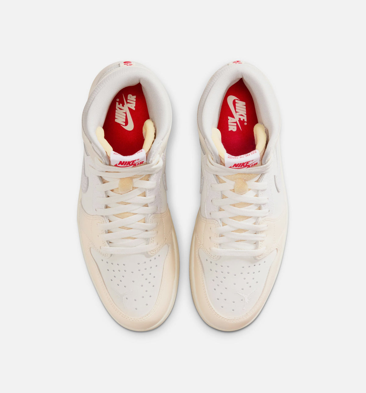Air Jordan 1 Retro High OG 帆白男款休闲鞋 - 帆白/大学红/淡象牙/椰子奶白/幻影