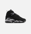 Air Jordan 8 Retro 锈黑浅灰大童款休闲鞋 - 黑/白/浅石墨灰