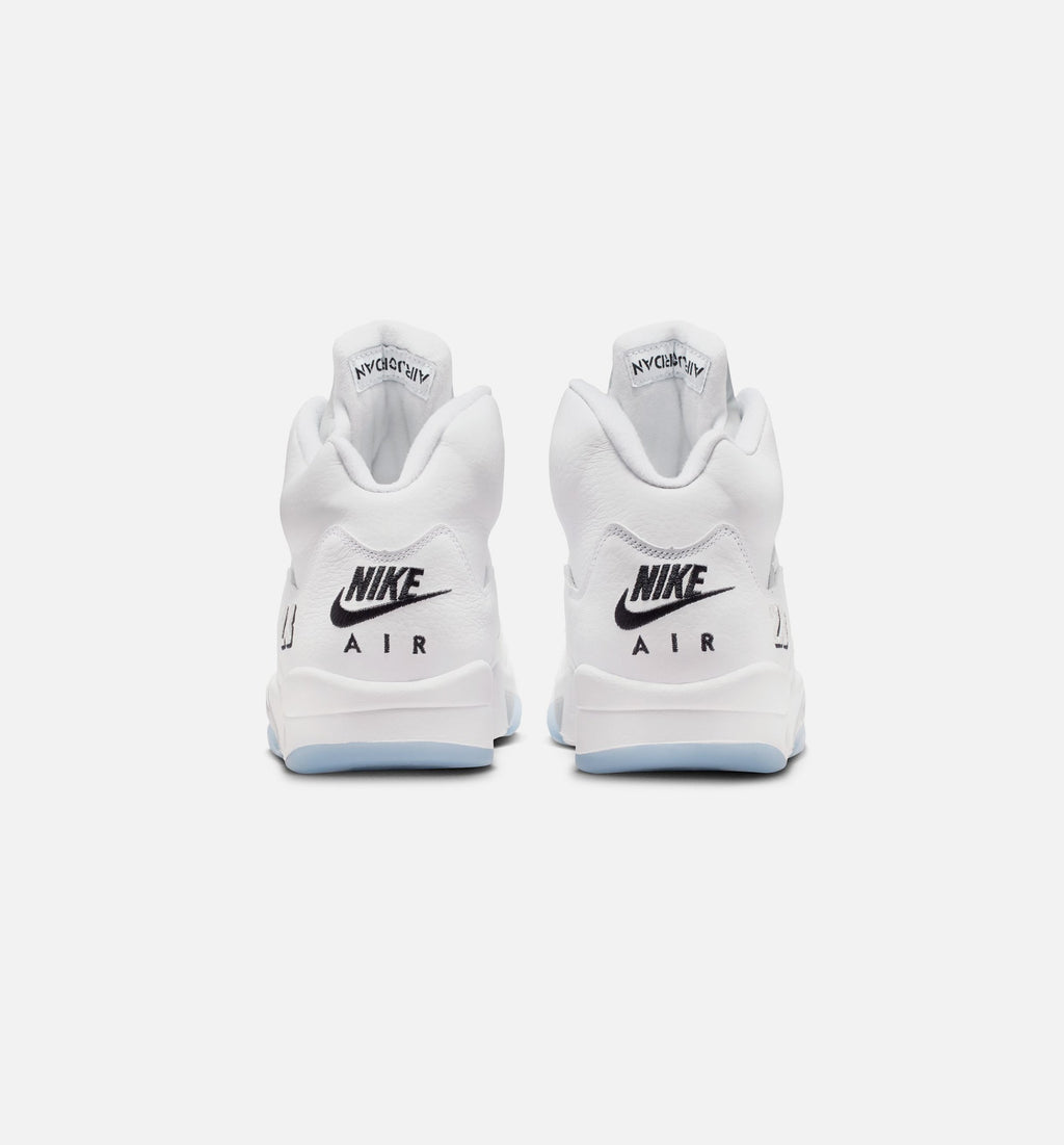 Air Jordan 5 Retro OG 白色金属男款休闲鞋 - 白/金属银/黑