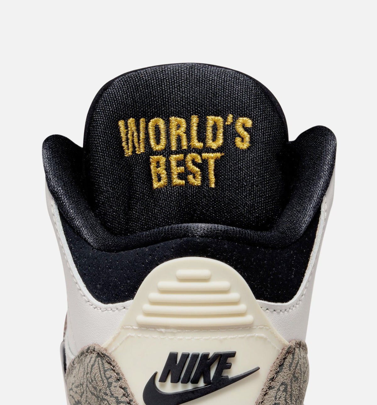 Air Jordan 3 Retro 帆布白与大学红学龄前款休闲鞋 - 帆布白/黑/大学红/淡象牙白