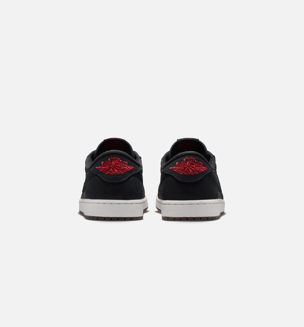 Air Jordan 1 Retro Low OG 激光黑红男款休闲鞋 - 黑/大学红/峰白