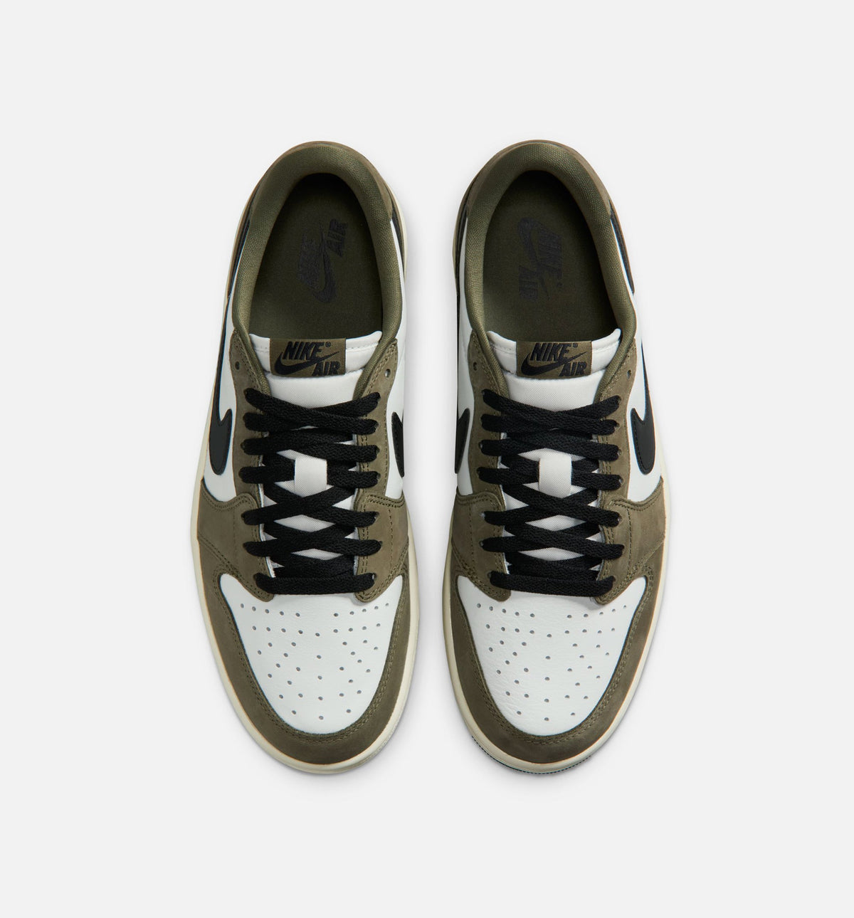 Air Jordan 1 Low OG 男款休闲鞋 - 中橄榄/黑/峰白/帆白