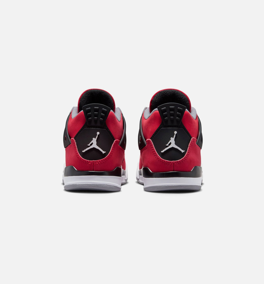Air Jordan 4 Retro 公牛勇士学前款休闲鞋 - 火红/白/黑/水泥灰