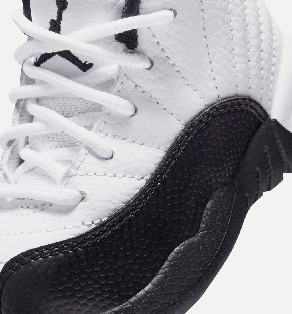 Air Jordan 12 Retro 出租车黄婴幼儿款休闲鞋 - 白/黑/出租车黄