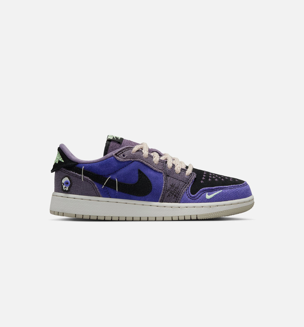Air Jordan 1 Low OG 大童款休闲鞋 - 皇室紫/薄雾绿/黑/深葡萄干/曙光/浅銀