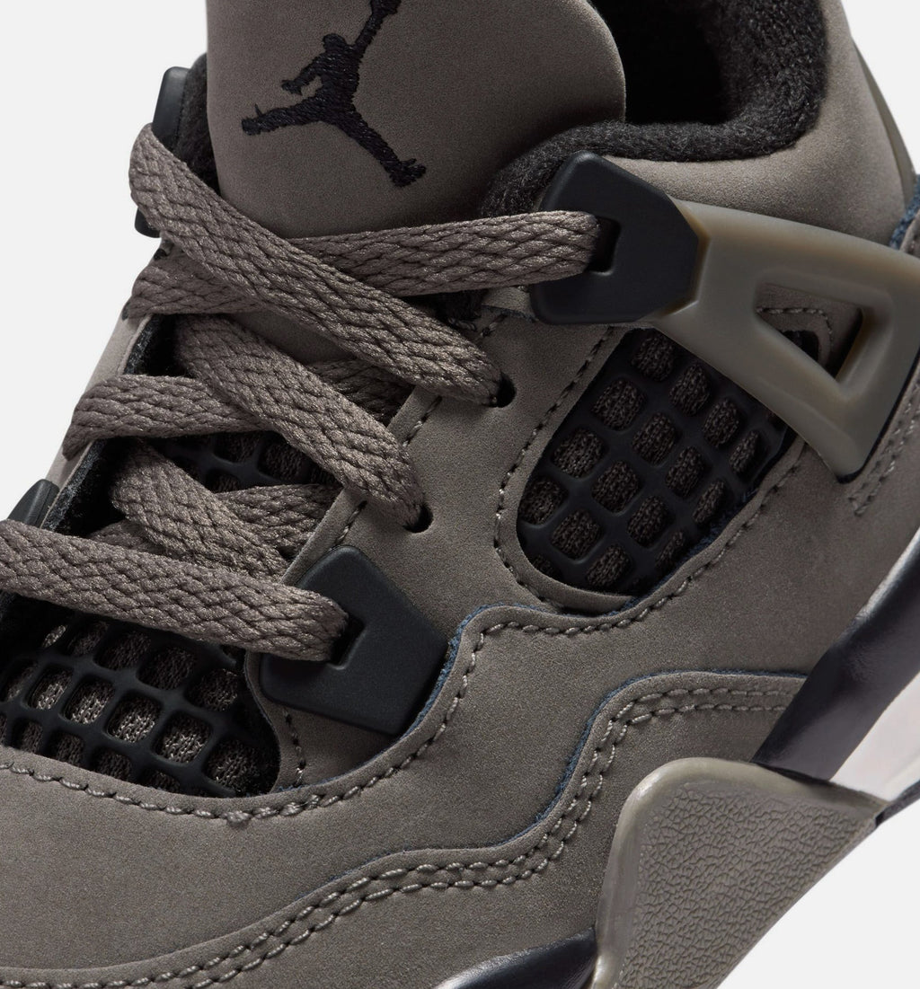 Air Jordan 4 Retro 洞石与黑婴幼儿款休闲鞋 - 洞石/黑/月亮粒子