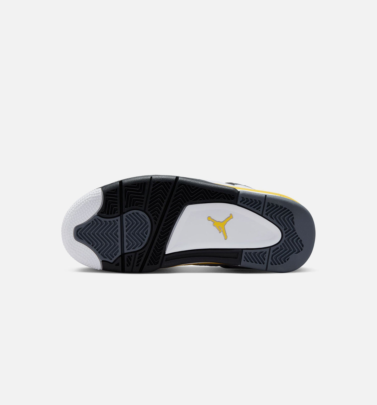 Air Jordan 4 Retro 稀有空气巡游黄大童款休闲鞋 - 白/深蓝灰/黑/巡游黄