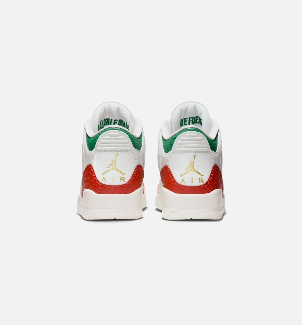 Air Jordan 3 Retro El Vuelo 男款休闲鞋 - 峰白/松绿/龙红/金属金