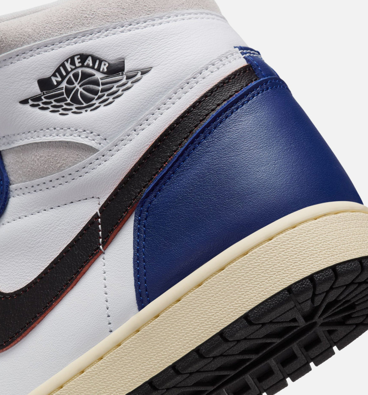 Air Jordan 1 Retro High OG 稀有气深皇家蓝男款休闲鞋 - 白/黑/中性灰/深皇家蓝