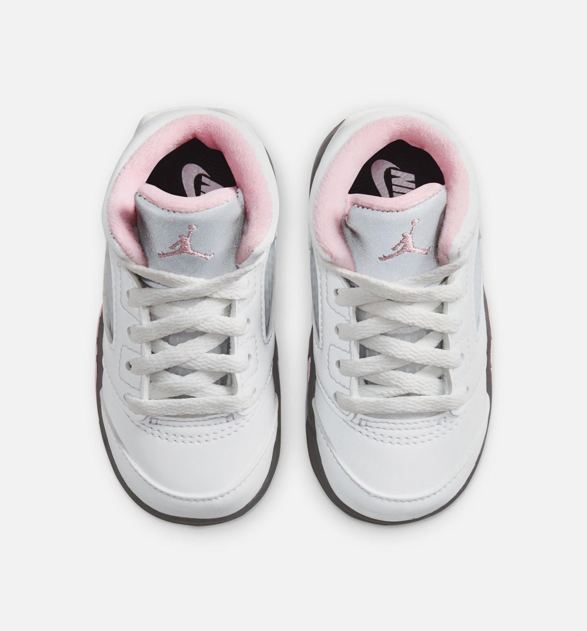 Air Jordan 5 Retro 中柔粉婴幼儿款休闲鞋 - 白/黑/中柔粉