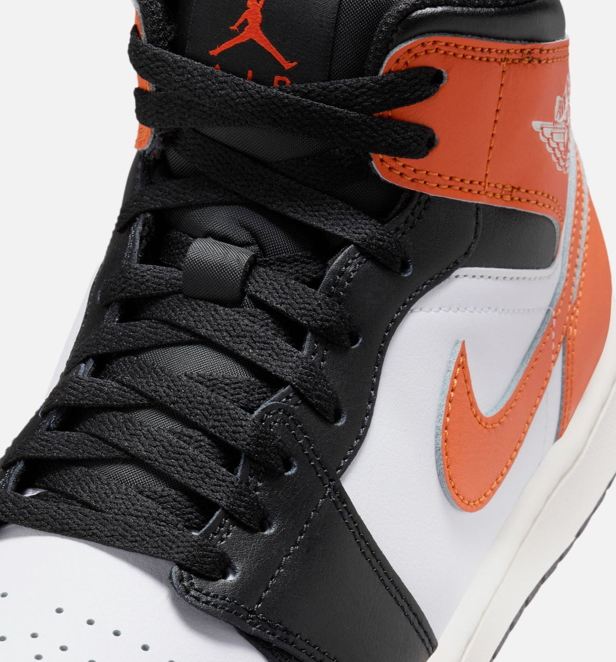Air Jordan 1 Mid 男款休闲鞋 - 海星橙/白/帆白/黑