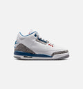 Air Jordan 3 Retro OG 真蓝大童款休闲鞋 - 白/火红/真蓝