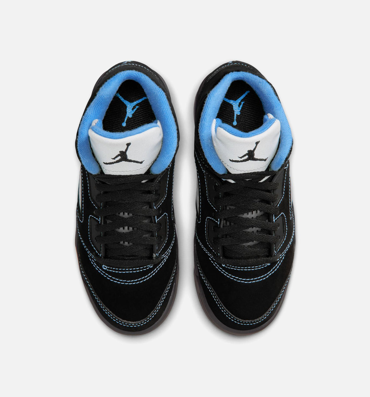 Air Jordan 5 Retro 黑色卡罗莱纳学前款休闲鞋 - 黑/大学蓝/白