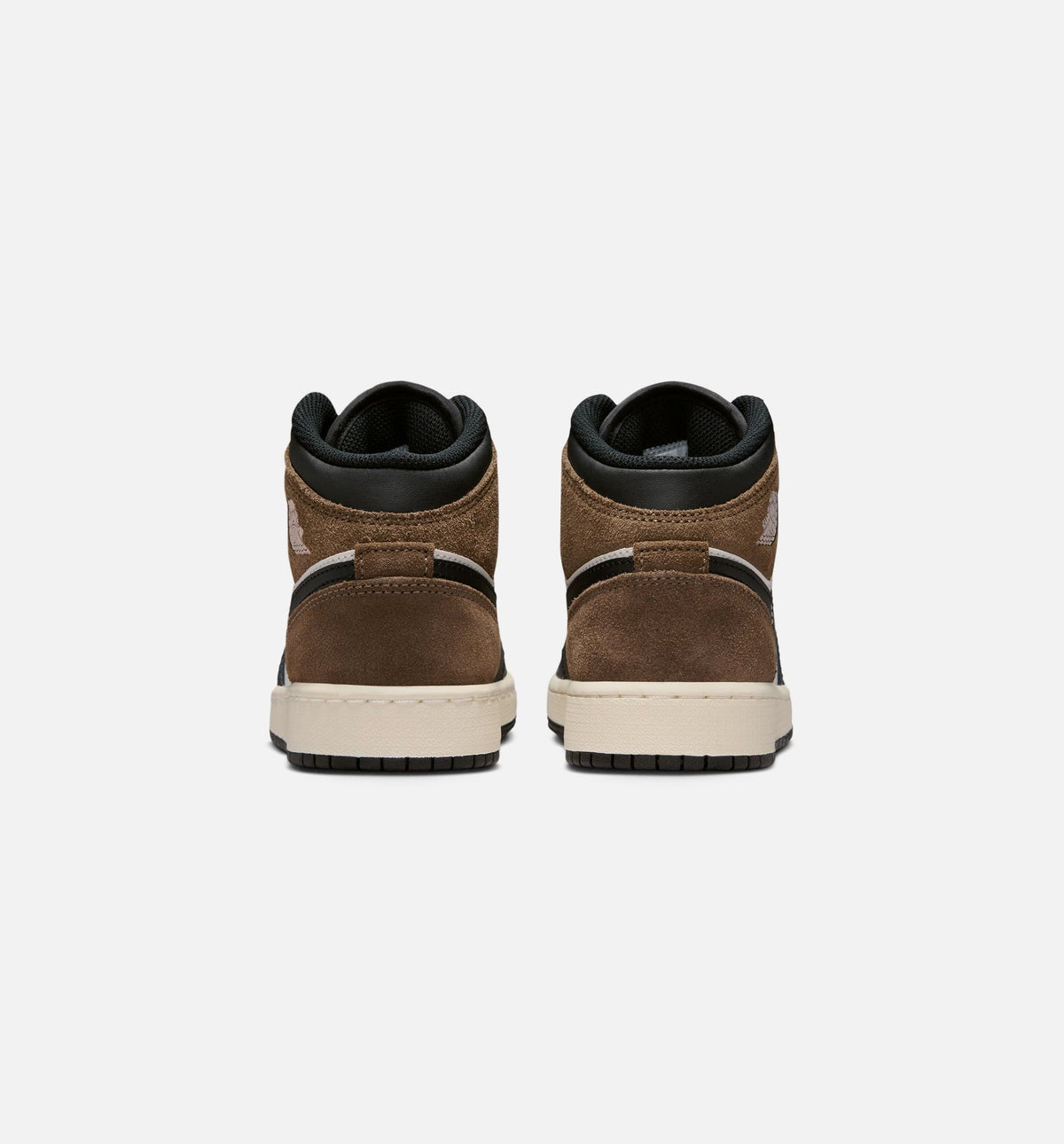 Air Jordan 1 Mid 大童款休闲鞋 - 黑/幻影/塔山马色/大学红