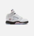 Air Jordan 5 Retro 中柔粉婴幼儿款休闲鞋 - 白/黑/中柔粉