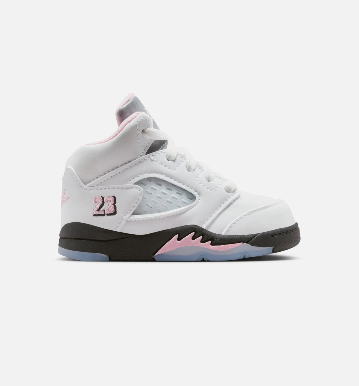 Air Jordan 5 Retro 中柔粉婴幼儿款休闲鞋 - 白/黑/中柔粉