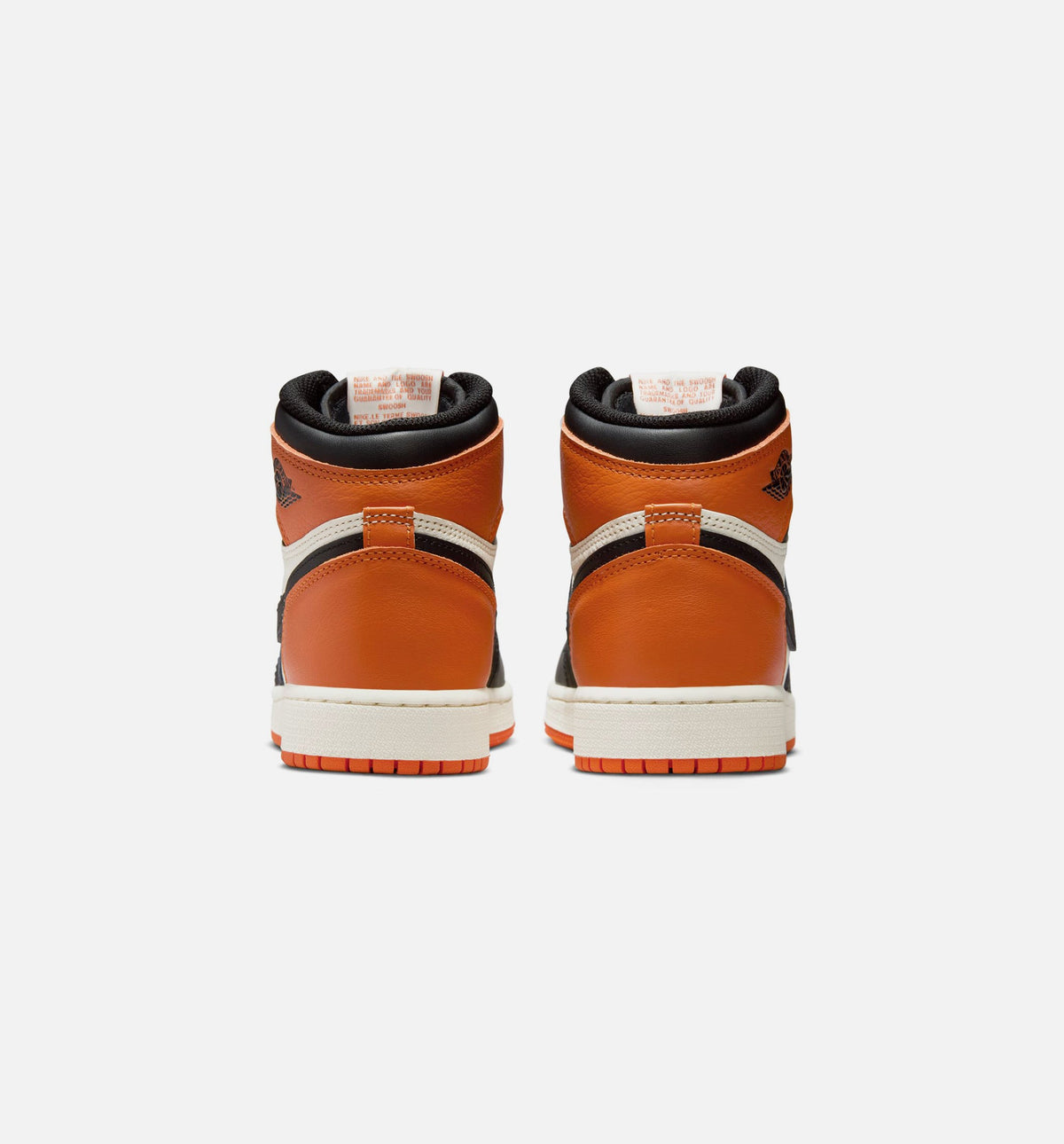 Air Jordan 1 Retro High OG 碎篮板大童款休闲鞋 - 黑/帆白/海星橙