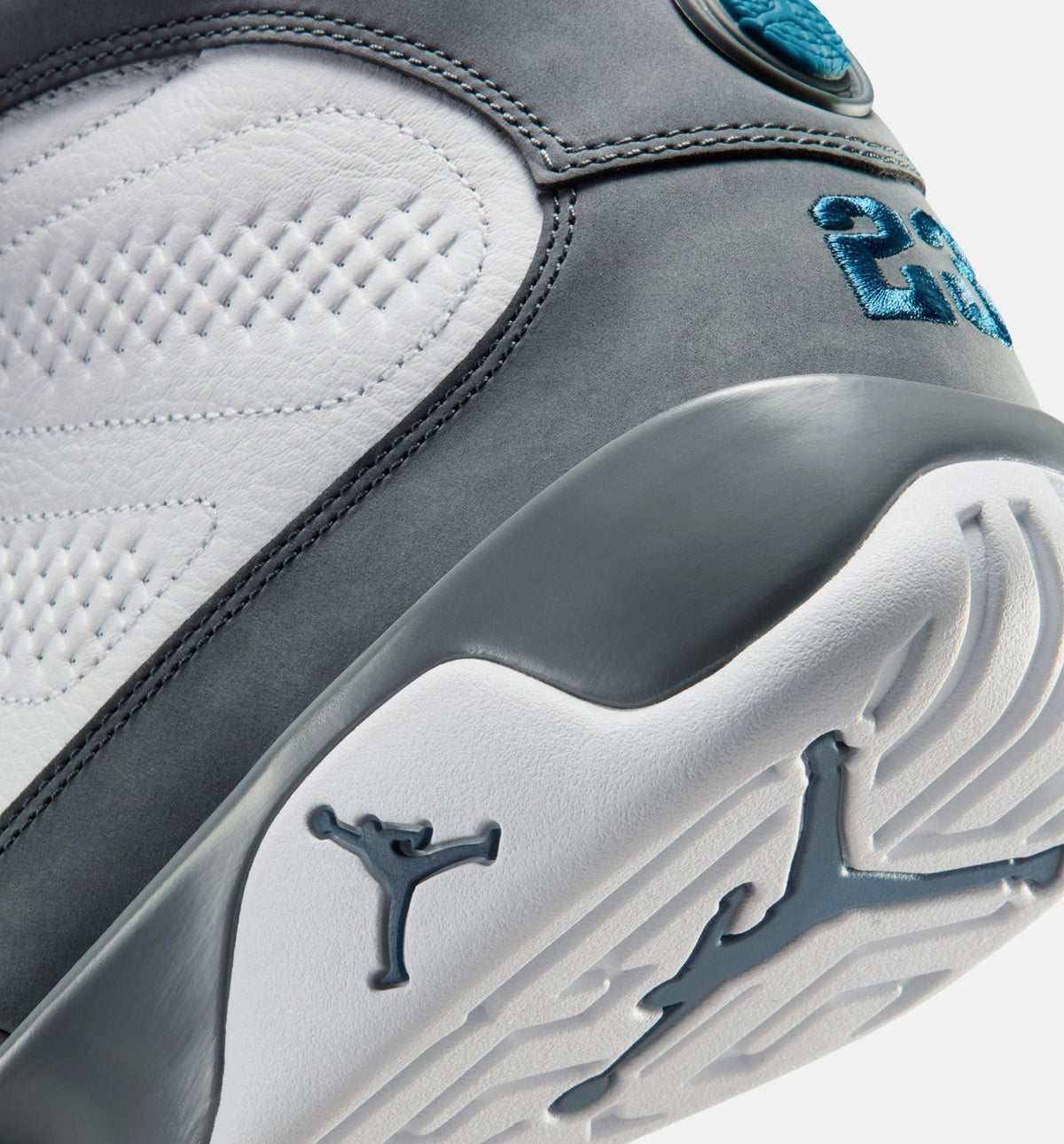 Air Jordan 9 Retro 燧石灰与法国蓝男款休闲鞋 - 白/法国蓝/燧石灰