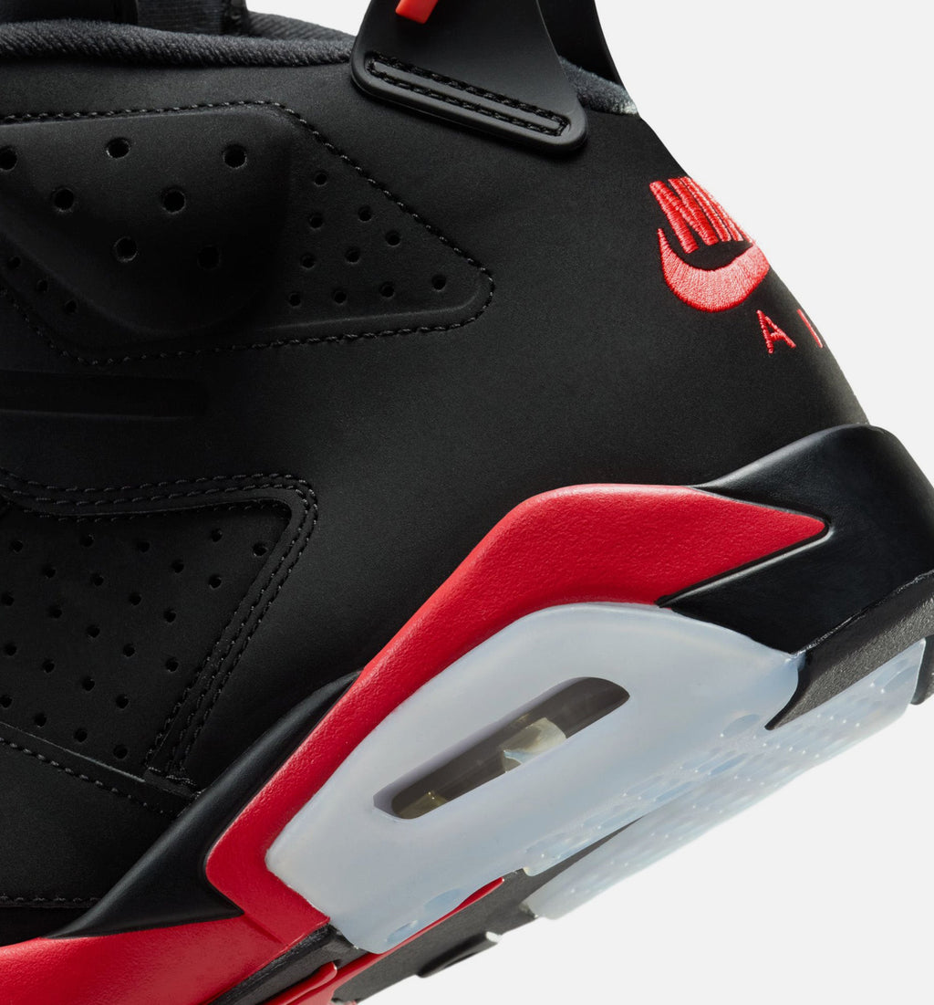 Air Jordan 6 Retro 红外线销售员男款休闲鞋 - 黑/淡绯红