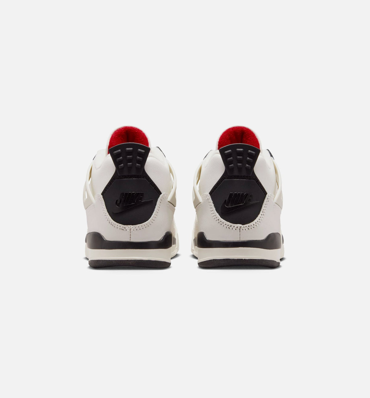 Air Jordan 4 Retro 飞行信件学前款休闲鞋 - 帆白/黑/大学红