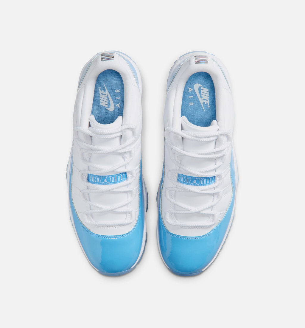 Air Jordan 11 Retro Low 大学蓝男款休闲鞋 - 白/大学蓝/黑