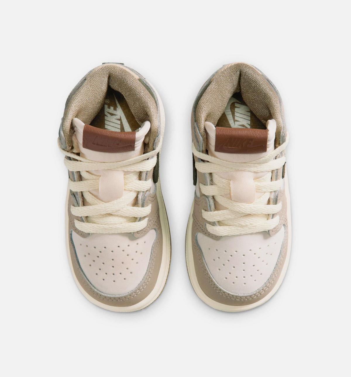 Air Jordan 1 Retro High OG 婴幼儿款休闲鞋 - 卡其/帆白/椰子奶白/卡其荔联