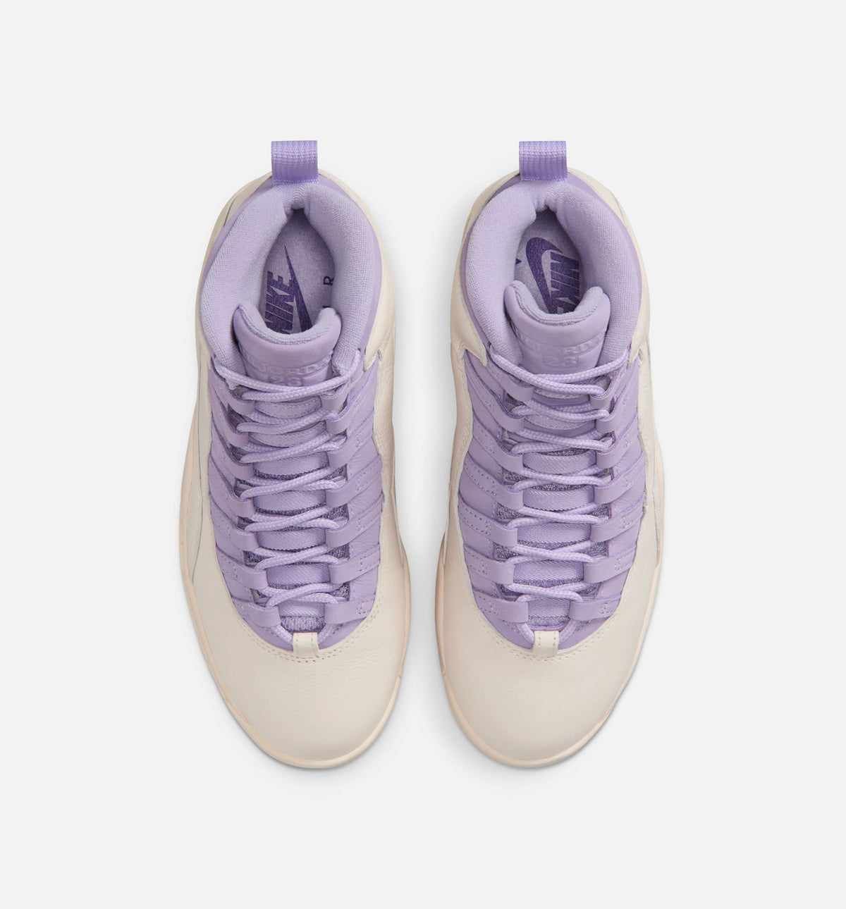Air Jordan 10 Retro 绣球花女款休闲鞋 - 粉笔白/绣球花/野葛紫