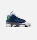Air Jordan 13 Retro 海军蓝与燧石灰大童款休闲鞋 - 海军蓝/大学蓝/燧石灰/白