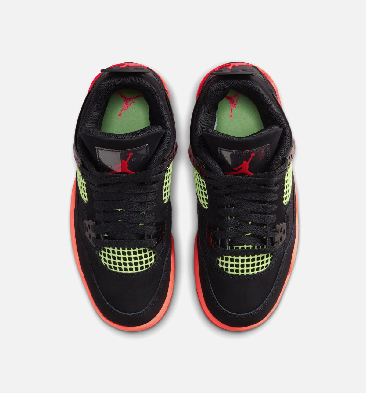 Air Jordan 4 Retro 黑色红外线23大童款休闲鞋 - 黑/红外线23/亮芒果