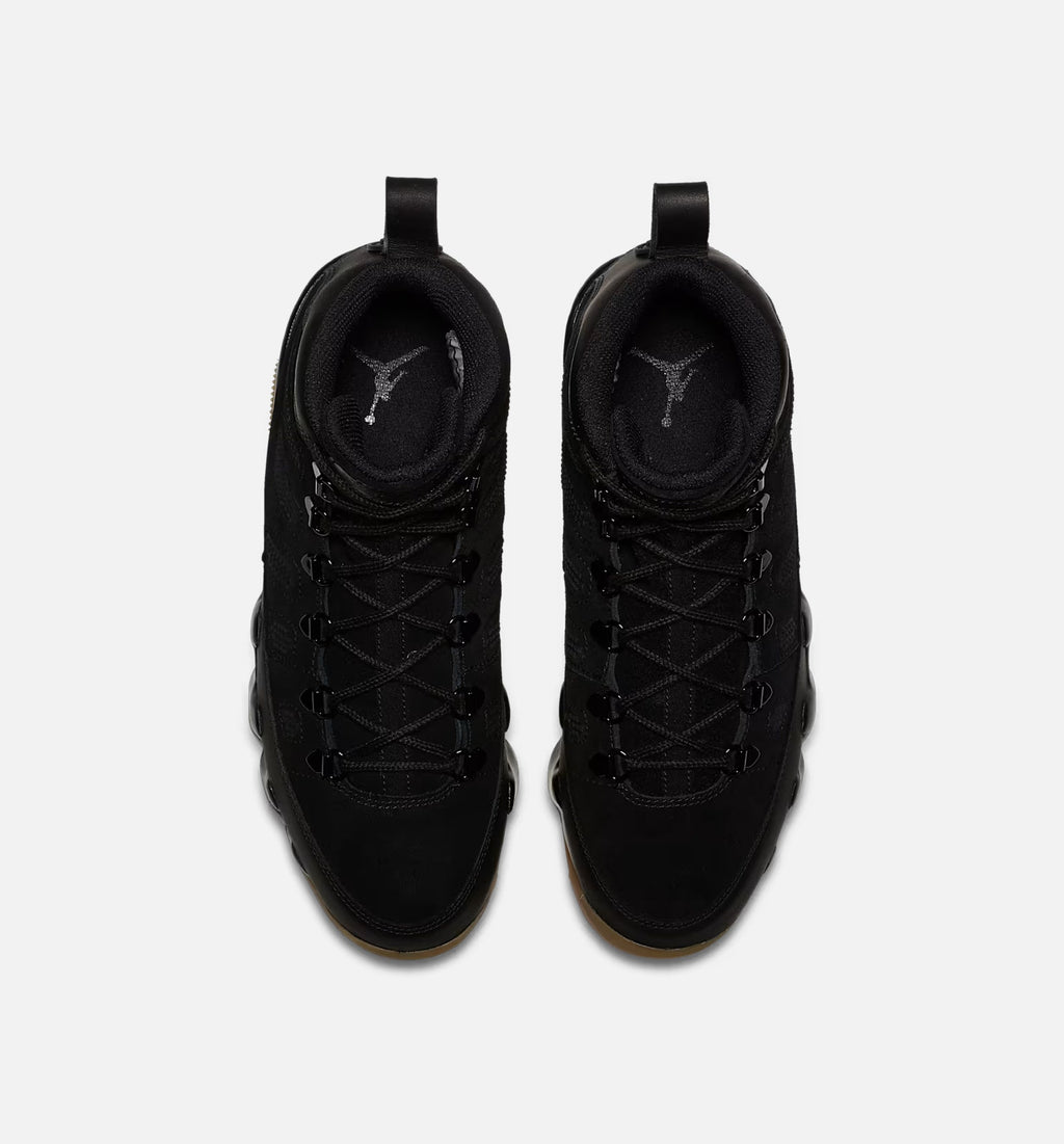 Air Jordan 9 Retro 男款休闲靴 - 黑/黑橡胶浅棕