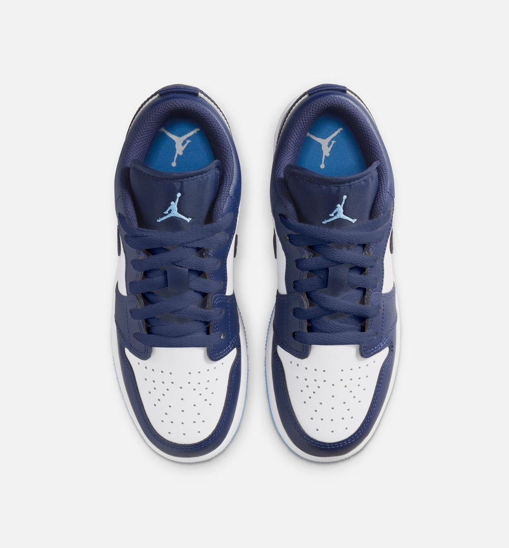 Air Jordan 1 Low 大童款休闲鞋 - 深海军蓝/大学蓝/白