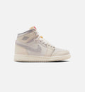 Air Jordan 1 Retro High OG 帆白大童款休闲鞋 - 帆白/大学红/淡象牙/椰子奶白/幻影