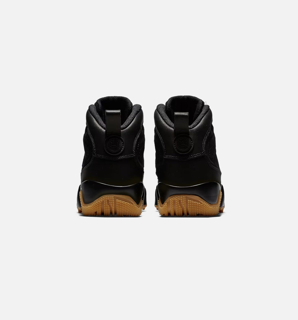 Air Jordan 9 Retro 男款休闲靴 - 黑/黑橡胶浅棕
