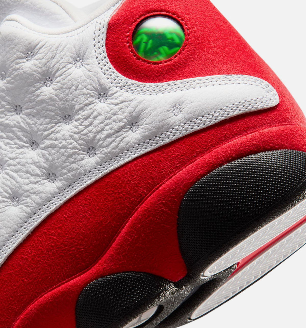 Air Jordan 13 Retro 白色与大学红男款休闲鞋 - 白/黑/纯红