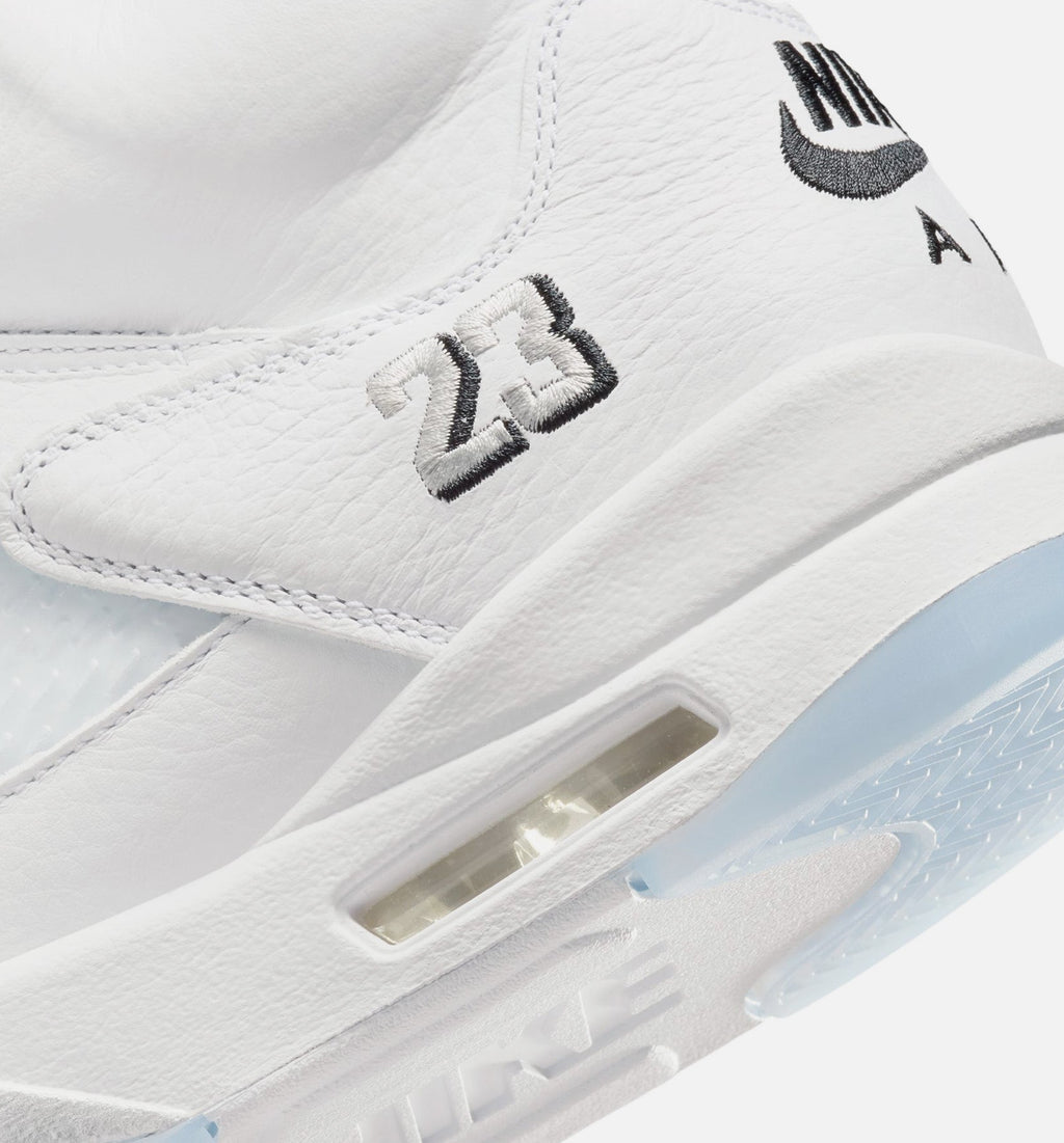 Air Jordan 5 Retro OG 白色金属男款休闲鞋 - 白/金属银/黑