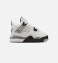 Air Jordan 4 Retro 白水泥婴幼儿款休闲鞋 - 峰川白/火红/水泥灰/黑