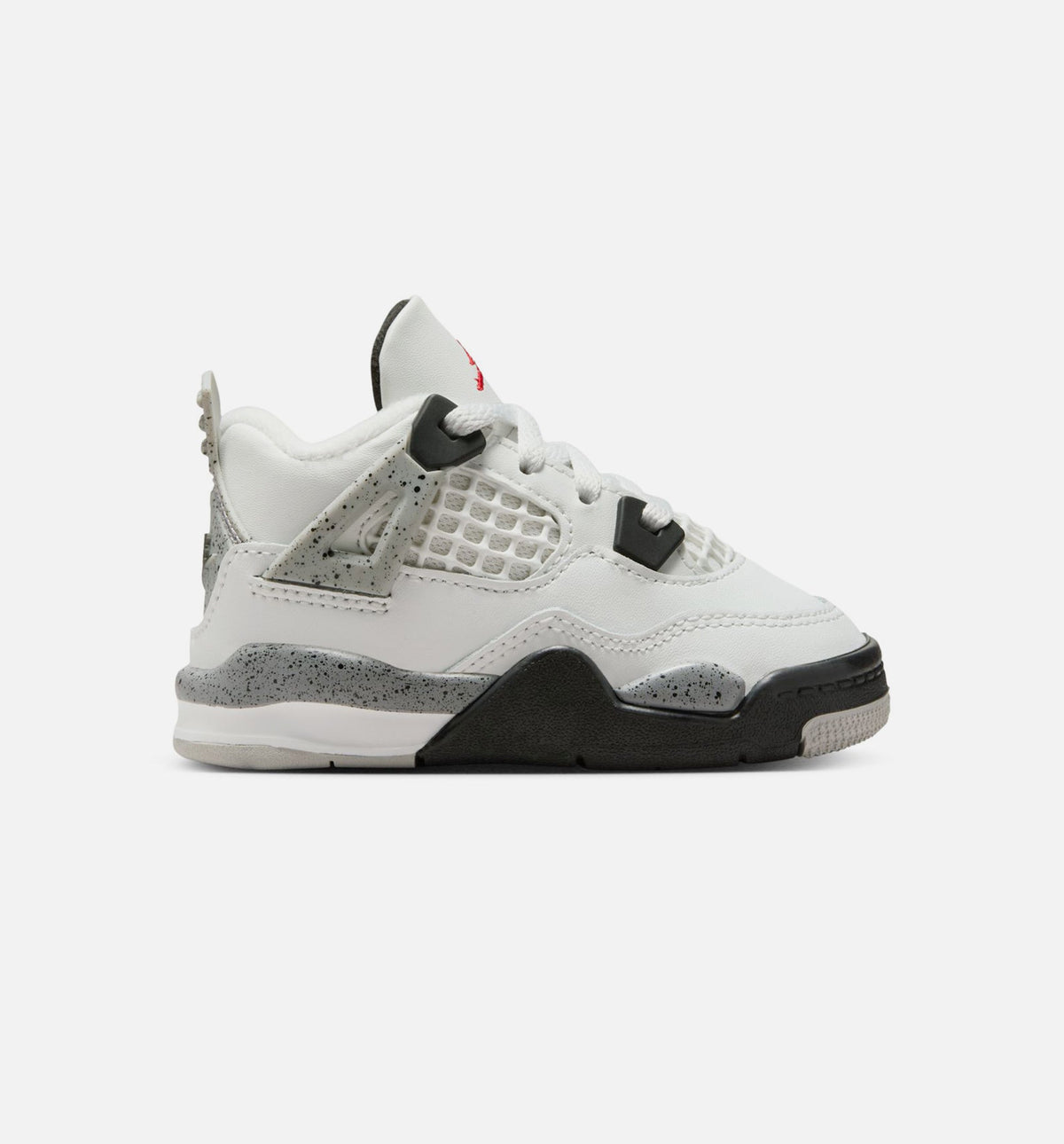 Air Jordan 4 Retro 白水泥婴幼儿款休闲鞋 - 峰川白/火红/水泥灰/黑